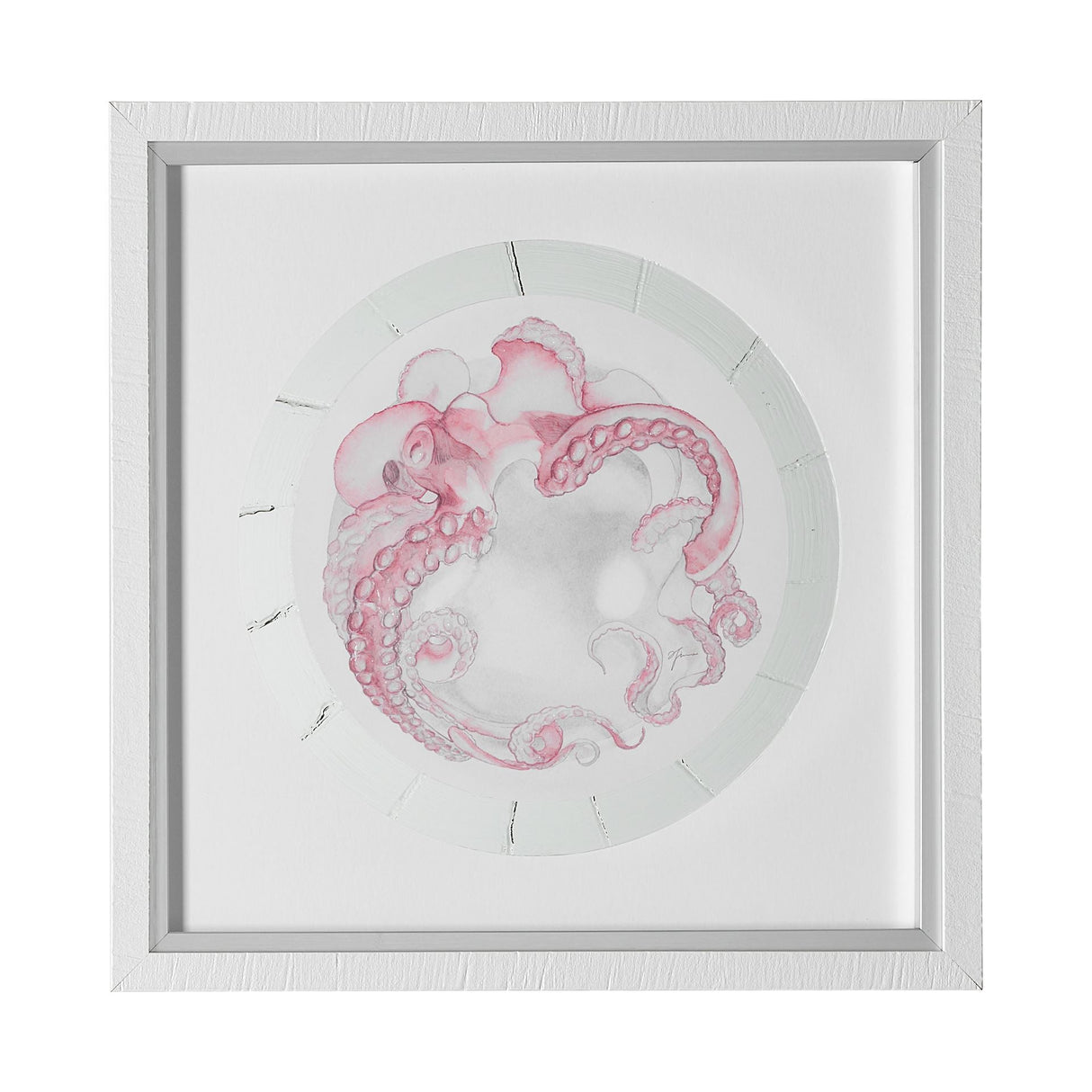 Who Stole My Precious I Pink by Fiona H Hand Embellished Textured Framed Print Matted under Glass by Mercana at Eve Furniture