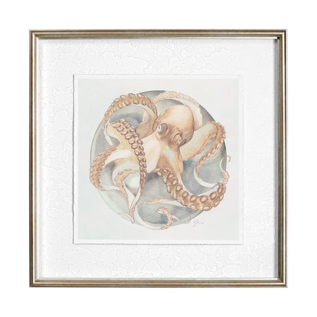 Who Stole My Precious II Peach by Fiona H Hand Embellished Textured Framed Print Matted under Glass by Mercana at Eve Furniture