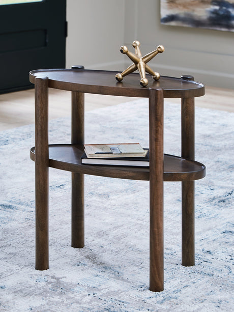 Wiattbury Gray Brown Accent Table by Ashley at Eve Furniture