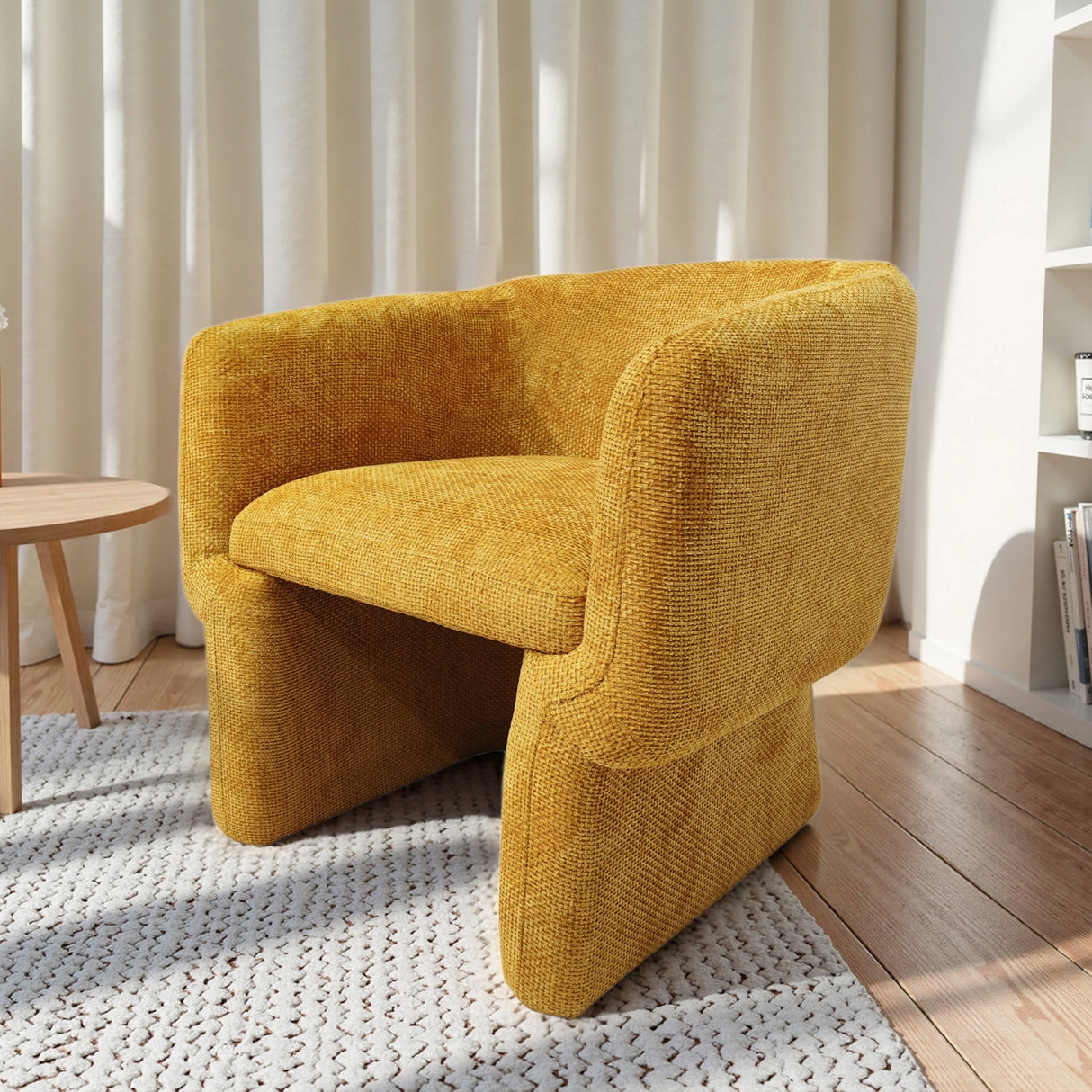 Wichita Gold Chenille Lounge Chair by Ashcroft Furniture at Eve Furniture