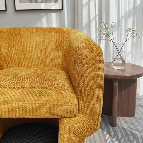Wichita Gold Chenille Lounge Chair by Ashcroft Furniture at Eve Furniture