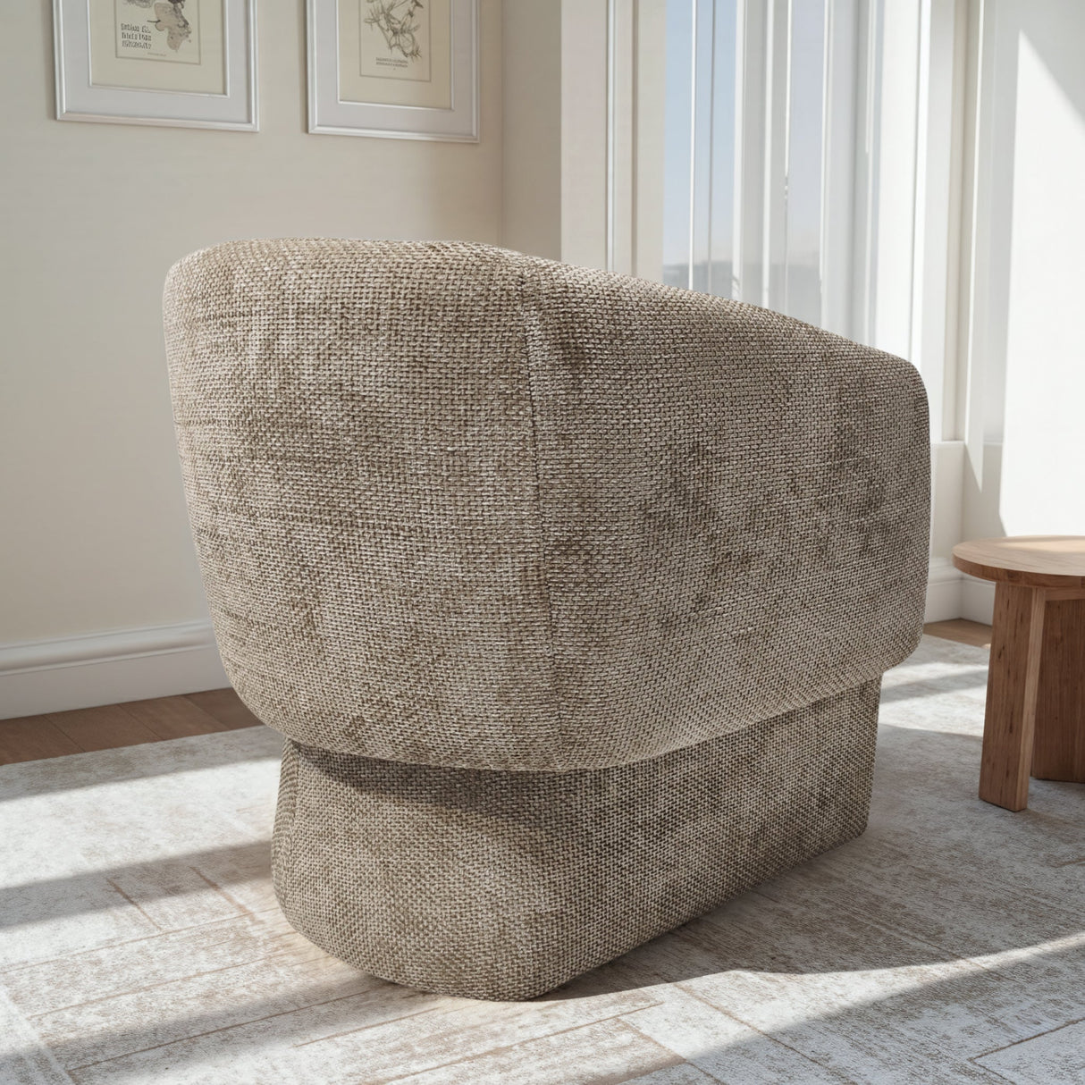 Wichita Light Brown Chenille Lounge Chair by Ashcroft Furniture at Eve Furniture