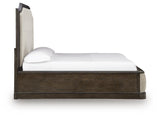 Wickenger Dark Brown California King Upholstered Panel Bed by Ashley at Eve Furniture