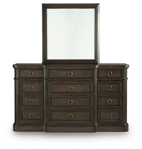 Wickenger Dark Brown Dresser and Mirror by Ashley at Eve Furniture