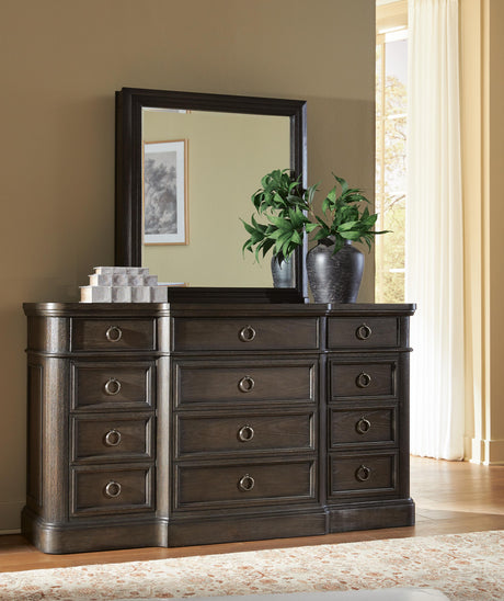 Wickenger Dark Brown Dresser and Mirror by Ashley at Eve Furniture