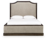 Wickenger Dark Brown Queen Upholstered Panel Bed by Ashley at Eve Furniture