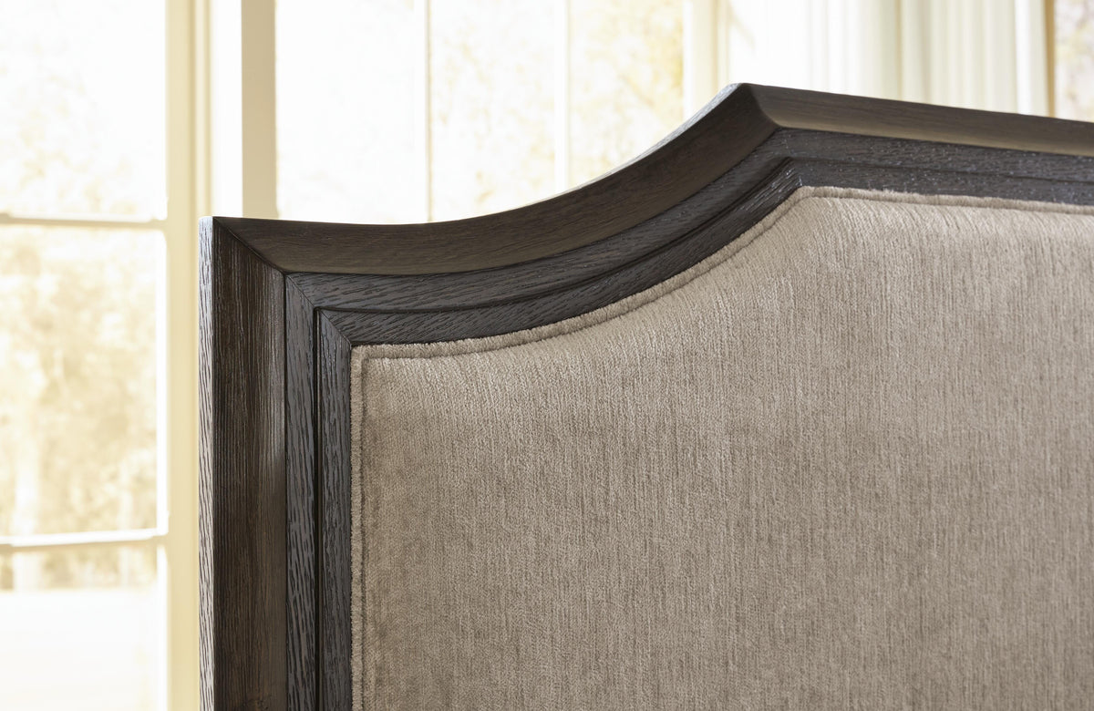 Wickenger Dark Brown Queen Upholstered Panel Bed by Ashley at Eve Furniture