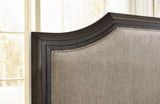 Wickenger Dark Brown Queen Upholstered Panel Bed by Ashley at Eve Furniture