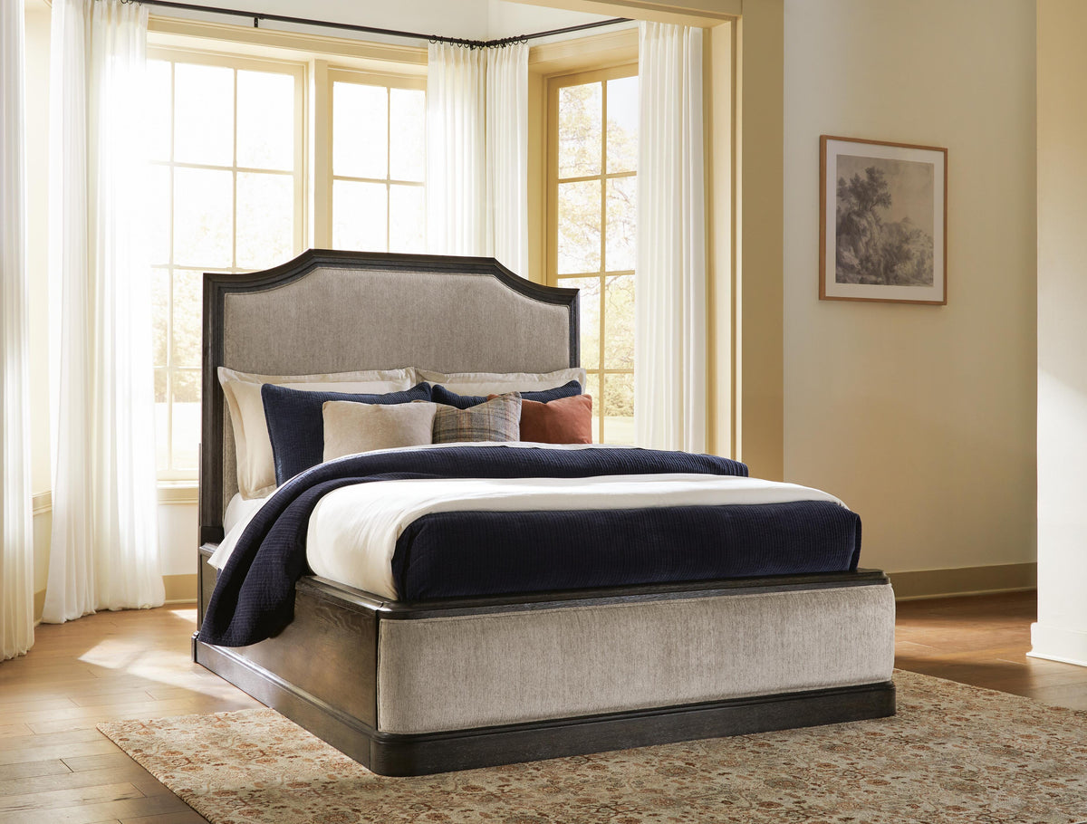 Wickenger Dark Brown Queen Upholstered Panel Bed by Ashley at Eve Furniture
