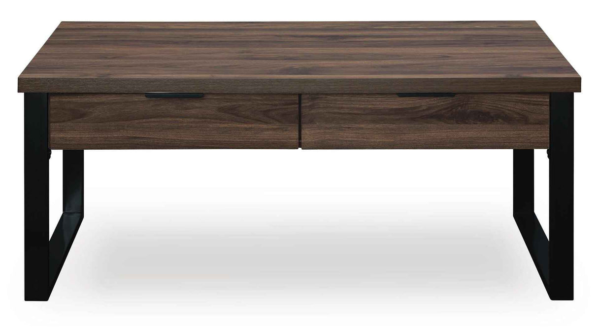 Wickman Falls Dark Brown Coffee Table by Ashley at Eve Furniture
