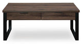 Wickman Falls Dark Brown Coffee Table by Ashley at Eve Furniture