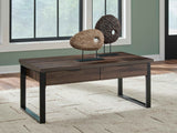 Wickman Falls Dark Brown Coffee Table by Ashley at Eve Furniture
