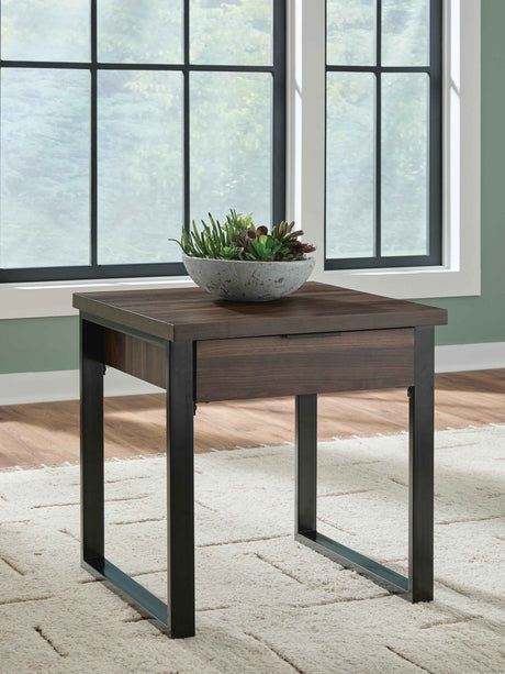 Wickman Falls Dark Brown End Table by Ashley at Eve Furniture