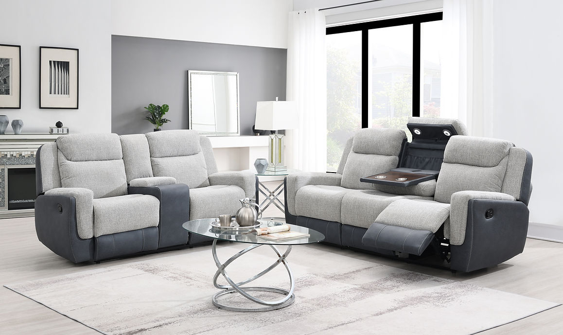 Wilbert Grey 3-Piece Reclining Living Room Set by New Era Innovations at Eve Furniture
