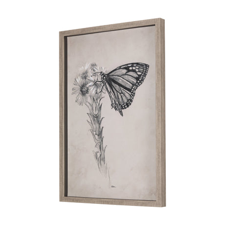 Wild Aster Monarch Butterfly III Mercana Studio Hand Embellished Framed Art Print Matted under Glass by Mercana at Eve Furniture