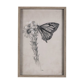 Wild Aster Monarch Butterfly III Mercana Studio Hand Embellished Framed Art Print Matted under Glass by Mercana at Eve Furniture