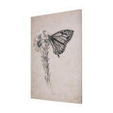 Wild Aster With Monarch Butterfly Drawing III by Mercana Studio a Hand Embellished Textured Canvas by Mercana at Eve Furniture