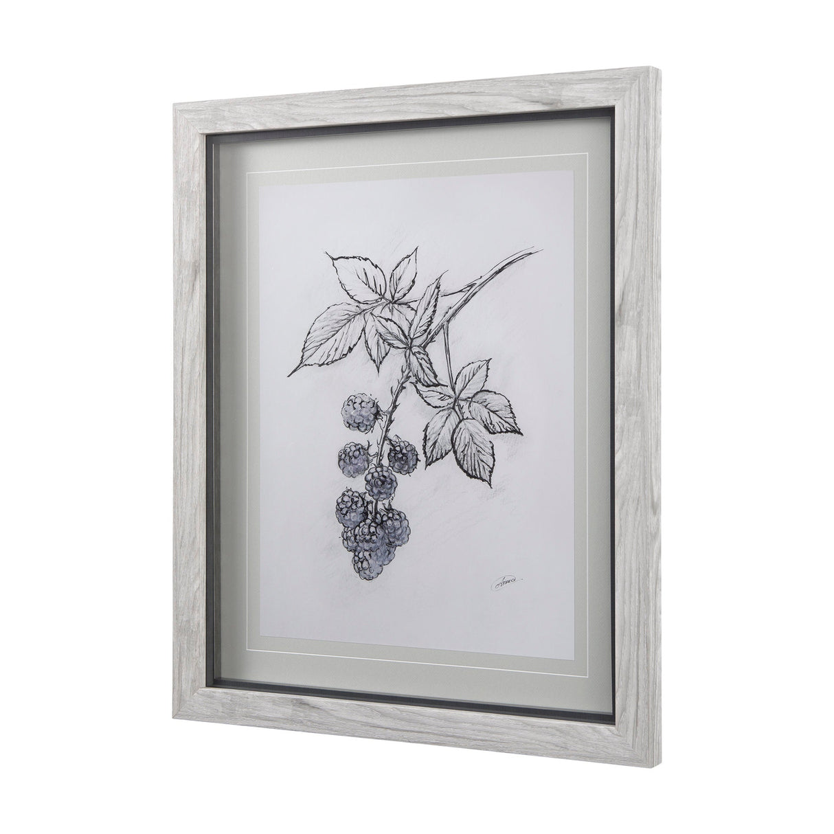 WildBerry Collection Blackberry Mercana Studio Hand Embellished Framed Art Print Matted under Glass by Mercana at Eve Furniture