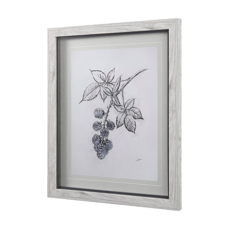 WildBerry Collection Blackberry Mercana Studio Hand Embellished Framed Art Print Matted under Glass by Mercana at Eve Furniture