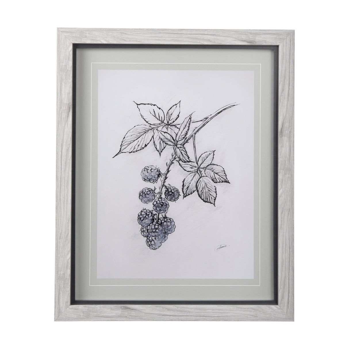 WildBerry Collection Blackberry Mercana Studio Hand Embellished Framed Art Print Matted under Glass by Mercana at Eve Furniture