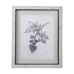 WildBerry Collection Blackberry Mercana Studio Hand Embellished Framed Art Print Matted under Glass by Mercana at Eve Furniture