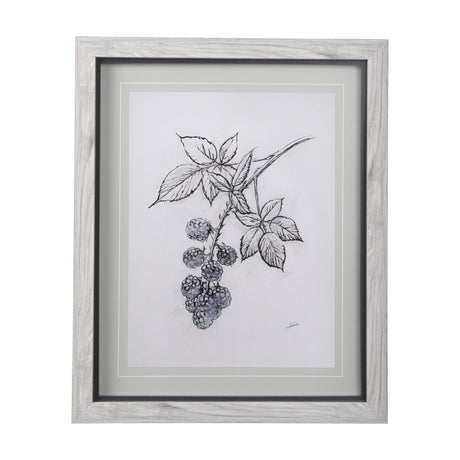 WildBerry Collection Blackberry Mercana Studio Hand Embellished Framed Art Print Matted under Glass by Mercana at Eve Furniture