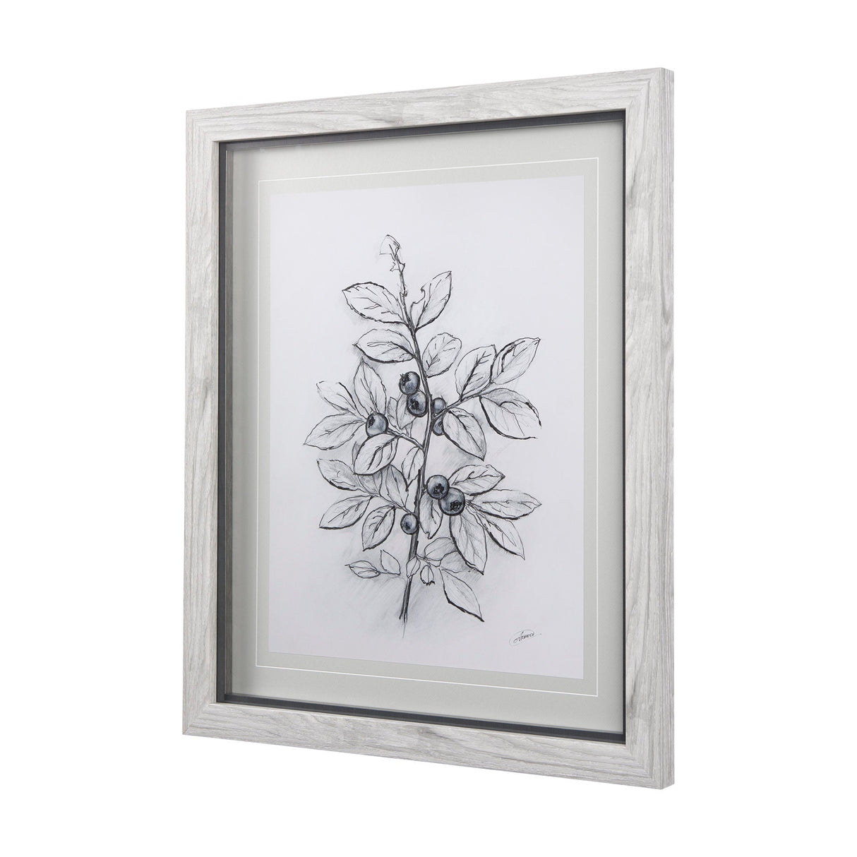 WildBerry Collection Blueberry by Mercana Studio Hand Embellished Framed Art Print Matted under Glas by Mercana at Eve Furniture