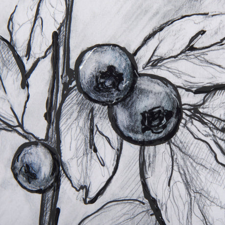 WildBerry Collection Blueberry by Mercana Studio Hand Embellished Framed Art Print Matted under Glas by Mercana at Eve Furniture
