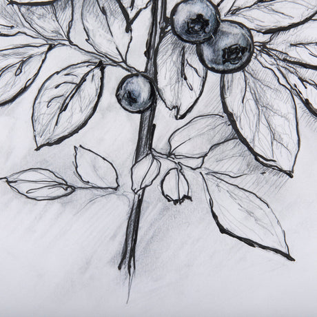 WildBerry Collection Blueberry by Mercana Studio Hand Embellished Framed Art Print Matted under Glas by Mercana at Eve Furniture