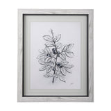 WildBerry Collection Blueberry by Mercana Studio Hand Embellished Framed Art Print Matted under Glas by Mercana at Eve Furniture
