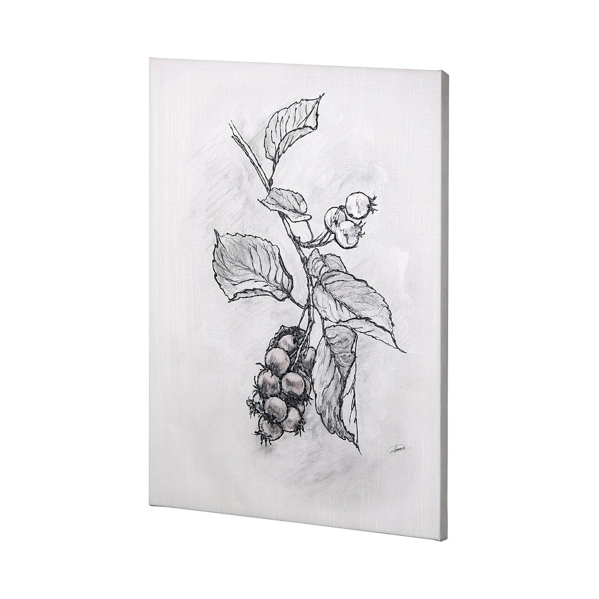 Wildberry Collection Saskatoonberry by Ariana a Hand Embellished Textured Canvas by Mercana at Eve Furniture