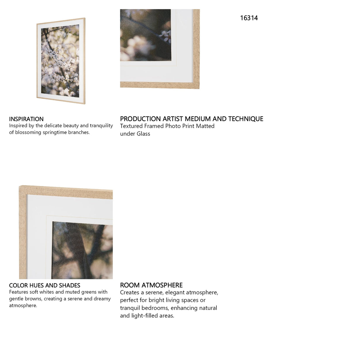 Wilde Prunus by Zaira Zarotti Textured Framed Photo Print Matted under Glass by Mercana at Eve Furniture