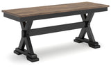 Wildenauer Brown/Black 50" Dining Bench