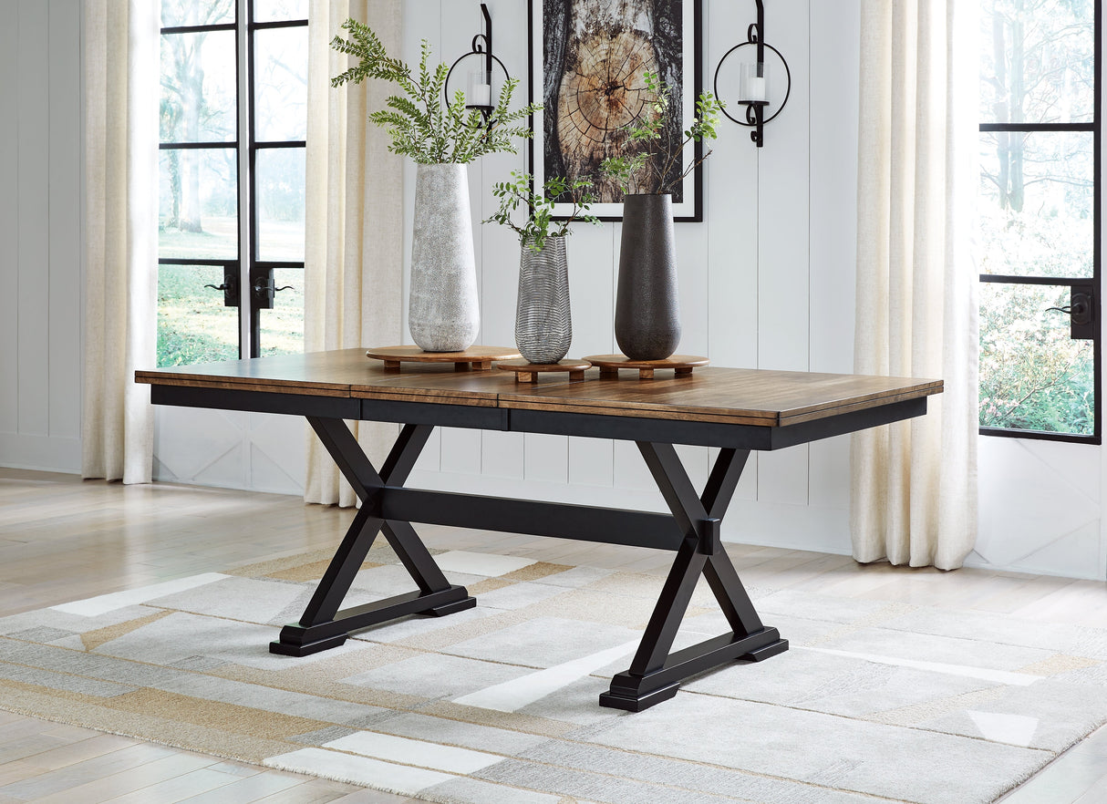 Wildenauer Brown/Black Dining Extension Table