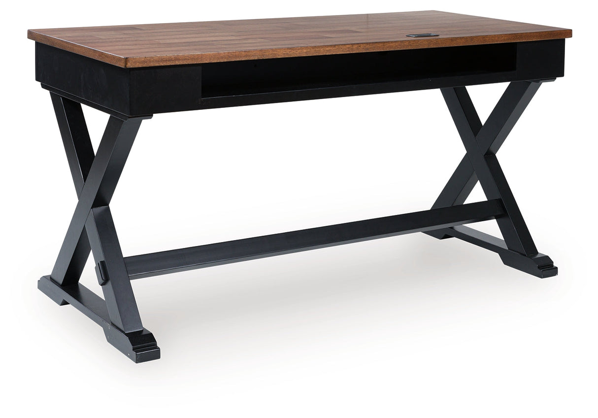 Wildenauer Brown/Black 60" Home Office Desk by Ashley at Eve Furniture