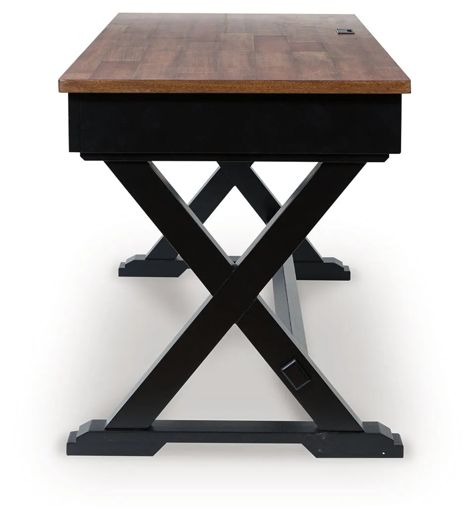 Wildenauer Brown/Black 60" Home Office Desk by Ashley at Eve Furniture