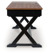Wildenauer Brown/Black 60" Home Office Desk by Ashley at Eve Furniture