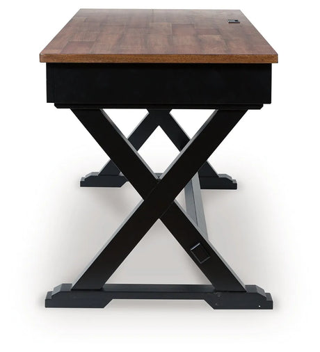 Wildenauer Brown/Black 60" Home Office Desk by Ashley at Eve Furniture