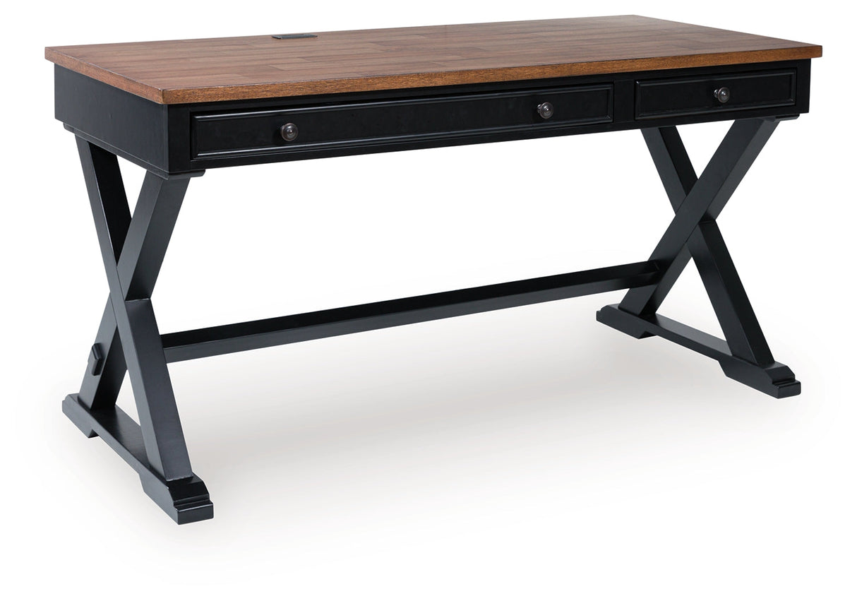 Wildenauer Brown/Black 60" Home Office Desk by Ashley at Eve Furniture