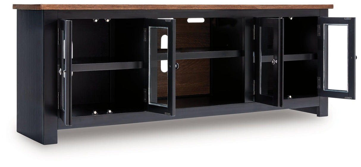 Wildenauer Brown/Black 76" TV Stand by Ashley at Eve Furniture