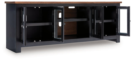 Wildenauer Brown/Black 76" TV Stand by Ashley at Eve Furniture