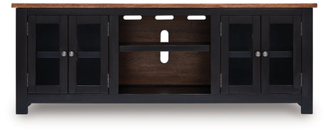 Wildenauer Brown/Black 76" TV Stand by Ashley at Eve Furniture