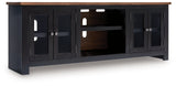 Wildenauer Brown/Black 76" TV Stand by Ashley at Eve Furniture