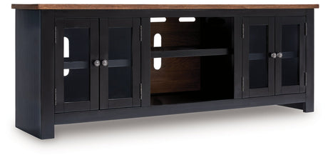 Wildenauer Brown/Black 76" TV Stand by Ashley at Eve Furniture