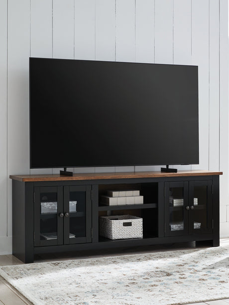 Wildenauer Brown/Black 76" TV Stand by Ashley at Eve Furniture