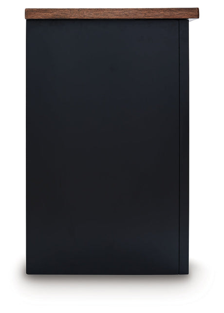Wildenauer Brown/Black 76" TV Stand with Electric Fireplace by Ashley at Eve Furniture