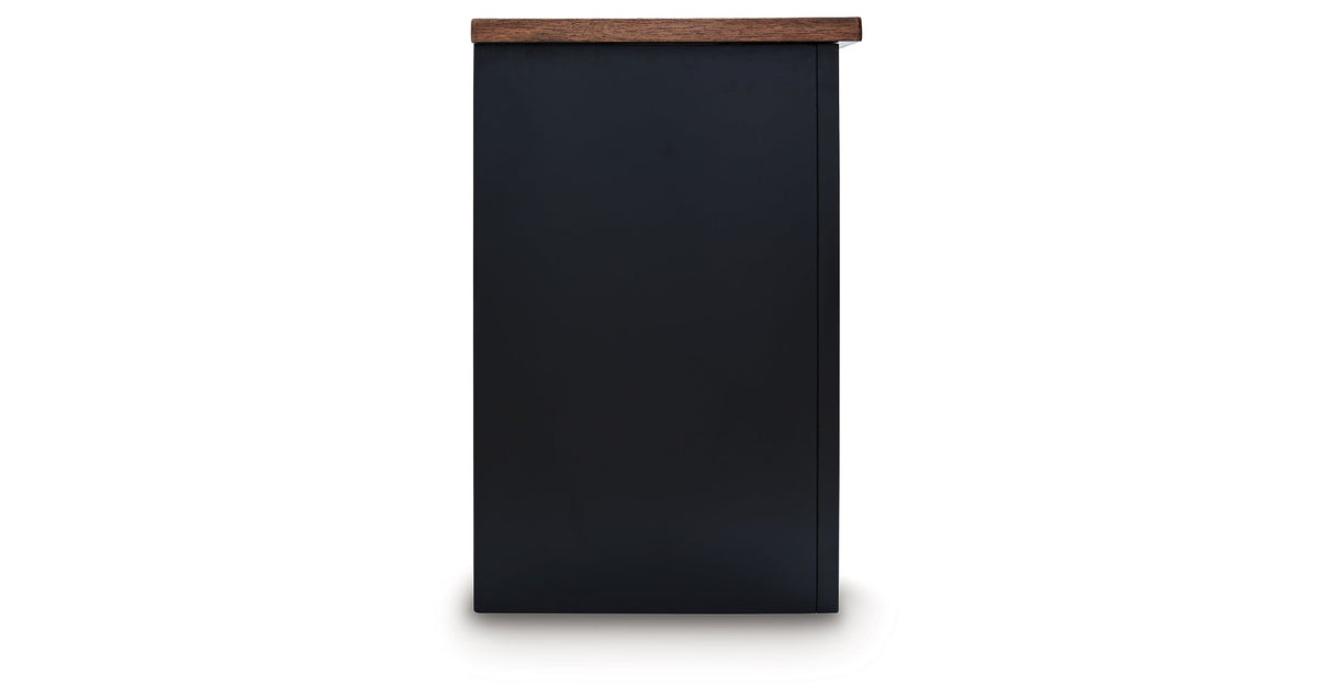 Wildenauer Brown/Black 76" TV Stand with Electric Fireplace by Ashley at Eve Furniture