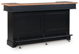 Wildenauer Brown/Black 78" Bar by Ashley at Eve Furniture