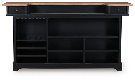 Wildenauer Brown/Black 78" Bar by Ashley at Eve Furniture