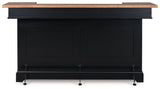 Wildenauer Brown/Black 78" Bar by Ashley at Eve Furniture